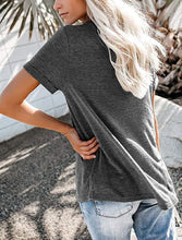Load image into Gallery viewer, Solid  Basic T-shirt with A Cute Front Pocket
