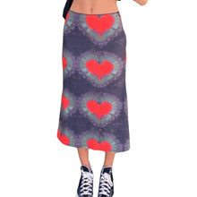 Load image into Gallery viewer, Heart Print Bohemian A line Midi Skirt
