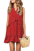 Load image into Gallery viewer, Elegant Ruffle Cold Shoulder Dot Mini Dress

